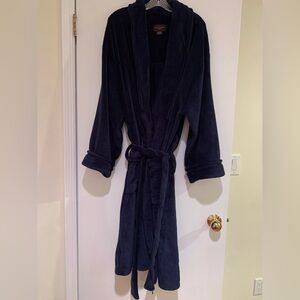 Men’s Navy Blue Plush Bathrobe